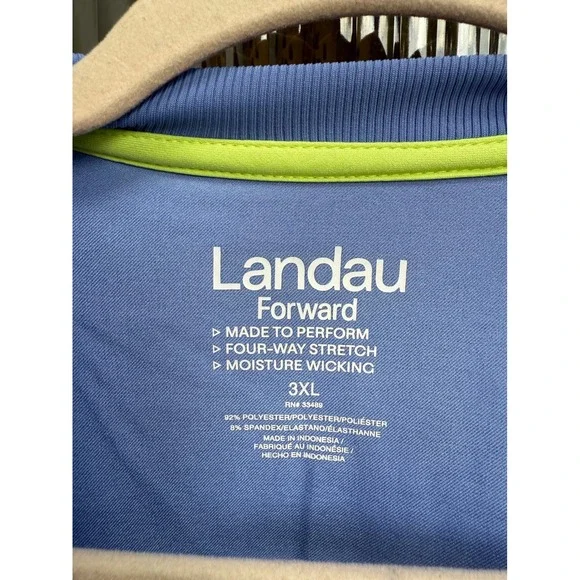 Landau Forward Curved Hem Tuck In V Neck Scrub Top Onward Journey Size 3XL - Picture 4 of 5